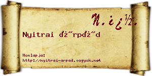 Nyitrai Árpád névjegykártya